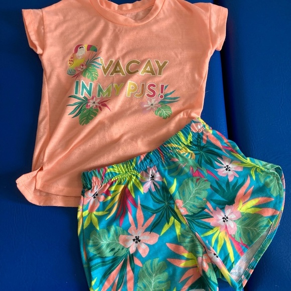 Girls vacation top and drawstring shorts tropical print. Nwt size 4/5 - Picture 2 of 2